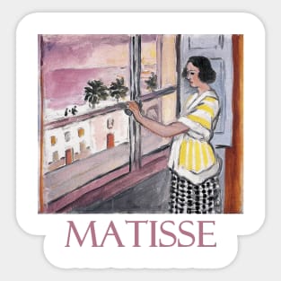 Young Woman at the Window, Sunset (1921) by Henri Matisse Sticker